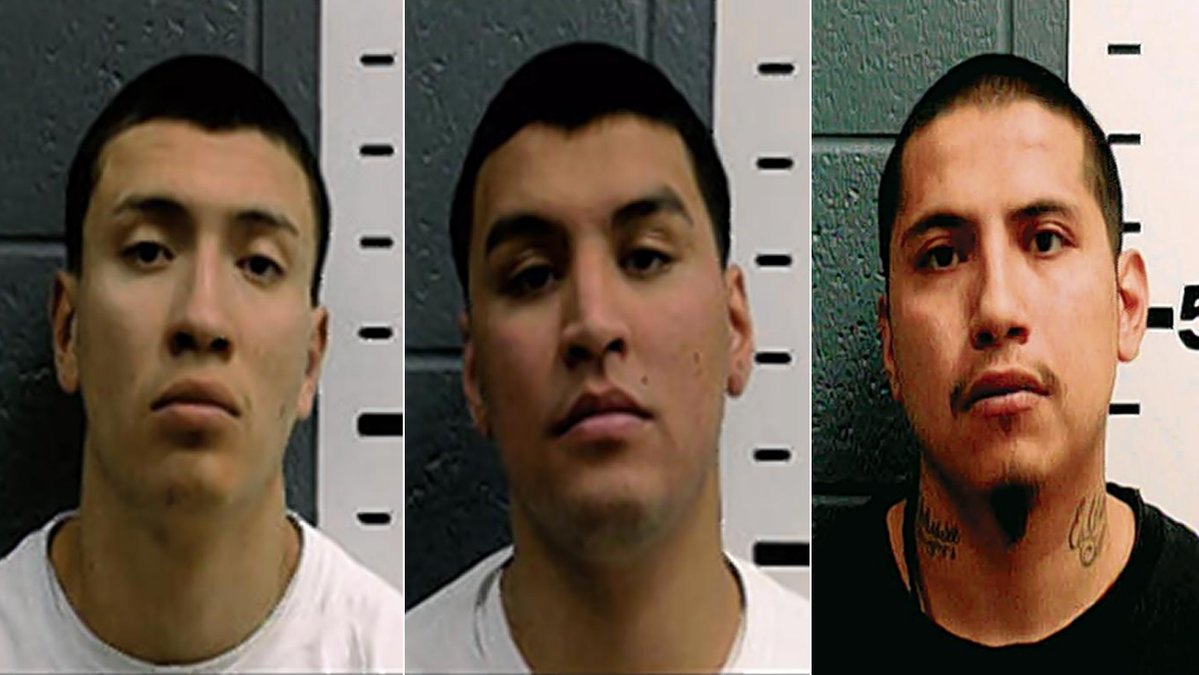 Tre av männen som gick till attack. Längst till höger: Sal Garces, som slogs ihjäl.